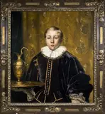 Portrait d'un jeune garçon dans un intérieur gothique by Adolphe Alexandre Lesrel, Toile, sold Nov 2023