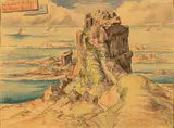 Sur la côte de Bretagne à Perros-Guirrec by Léo Gausson, Aquarelle, sold Nov 2023