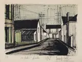 Rue à Plurien. 1979 by Bernard Buffet, Lithographie en couleurs sur vélin d'Arches, sold Nov 2023