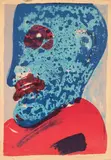 Profil rouge et bleu by Bengt Lindström, Lithographie en couleurs sur vélin, sold Nov 2023