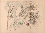Les Voix en conserve. 1973 by Roberto Matta, Lithographie en couleurs, sold Nov 2023