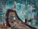 Sans titre by Roberto Matta, vers 1989, Eau-forte et aquatinte en couleurs sur vélin, sold Nov 2023
