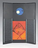 Le grand ignorant, 1974 Paravent by Max Ernst, Technique mixte sur trois panneaux de bois, avec collage, sold Nov 2023