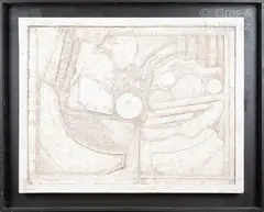 Nature morte by Serge Roche, Panneau en plâtre patiné, sold Mar 2025