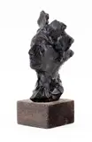 Buste de Riopelle by Roseline Granet, Bronze à patine foncée sur socle en bois, sold Sep 2025