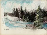 Sans titre - Paysage (verso: paysage) by Frederick Simpson Coburn, Pastel et fusain, sold Sep 2025