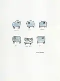 Sans titre - Six créatures by Marcel Dzama, Aquarelle et encre, sold Jul 2025