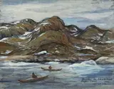 Hunters in ..., Baffin Island by Anna T Noeh, Gouache, sold Jul 2025