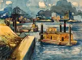 Port de Montréal by Marc-Aurèle Fortin, Aquarelle, sold May 2025