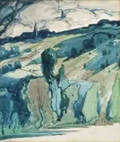 Sans titre - Paysage de Charlevoix by Marc-Aurèle Fortin, Aquarelle, sold May 2025