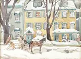 Sans titre - Calèche en hiver, Québec by Arto Yuzbasiyan, Aquarelle, sold May 2025