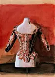 Sans titre - Robe sur un mannequin by Jacques Payette, Aquarelle sur papier, sold Apr 2025