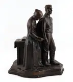 Couturière du village by Alfred Laliberté, Bronze à patine marron, sold Apr 2025