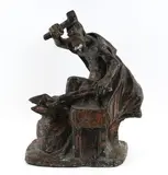 Le Diable aux forges du Saint-Maurice, le dimanche matin" De la série "Métiers, coutumes et légendes d'autrefois by Alfred Laliberté, Plâtre recouvert de feuilles de métal, sold Apr 2025