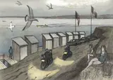 Sans titre - À la plage by Phillip Henry Howard Surrey, Pastel et aquarelle, sold Apr 2025