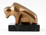 Sans titre - Bison by Leo Schimanszky, Bronze à patine dorée sur base en marbre, sold Apr 2025