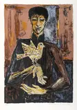 Sans titre - Homme à l'oiseau by Paul-Vanier Beaulieu, Lithographie, sold Apr 2025
