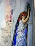 Jeune femme dans la ruelle d'une casbah by Georges Clairin, 1894, Aquarelle sur papier, sold Oct 2025