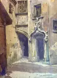Cour numéro 144 de la grande rue (Villefranche) by Luc Barbier, Aquarelle, sold Jun 2025