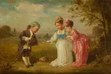 La révérence by Francois Louis Lanfant de Metz, Panneau d'acajou, sold Dec 2021