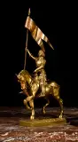 Portrait équestre de Jeanne d’Arc by Jean-Louis Grégoire, Epreuve en bronze doré, sold Mar 2026