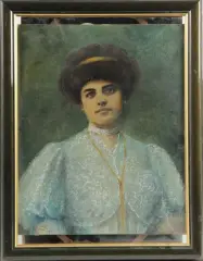 Portrait de femme by Louis Fortuney, Pastel sur carton, sold Feb 2026