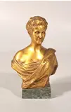 Madame en buste by Henri-Léon Gréber, Bronze doré monté sur socle carré en marbre Hauteur totale :, sold Feb 2026