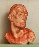 Testa di atleta Terracotta policroma Tête d'athlète by Ettore Greco, Terre cuite polychrome H_20,5 cm, sold Jan 2021