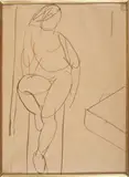 Seated by Fernand Léger, vers 1905, Crayon et encre sur papier, sold Dec 2020