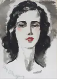 Portrait de jeune femme by Kees van Dongen, Gouache et aquarelle sur papier, sold Dec 2020
