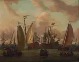 La revue des navires hollandais en l'honneur du tsar Alexandre Le Grand by Abraham Storck, Toile, sold Dec 2020