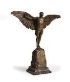 Icare by Georges Colin, Épreuve en bronze patiné, à deux patines, sold Dec 2020