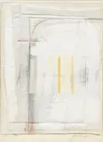 Peinture cousue (à la flèche rouge) by Jacques Deschamps, 1984, Technique mixte : gouache aquarellée sur tissu cousu, sold Nov 2020