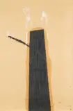 Tower : composition noire by Toshikatsu Endō, 1985, Technique mixte : peinture à l’huile, crayon et rehauts de gouache sur papier beige, sold Nov 2020