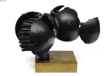 Partition, 1973-79 by Alberto Guzman, Bronze à patine noire, sold Jul 2020