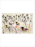 Composition by Hassan El Glaoui, Gouache sur papier, sold Jul 2020