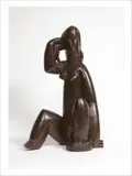 Personnage assis by Béla Vörös, Epreuve en bronze, cire perdue à patine marron, sold Jul 2020