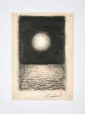 Clair de lune sur la mer by Haruhiko Sunagawa, 1972, Pastel et fusain sur papier, sold Oct 2023