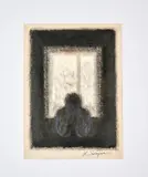 Homme à la fenêtre by Haruhiko Sunagawa, 1972, Pastel noir et fusain sur papier, sold Oct 2023