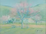 Amandiers en fleurs by Achille Laugé, Pastel, sold Oct 2023