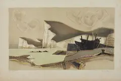 Barques à Etretat by Georges Dayez, Lithographie, sold Oct 2023