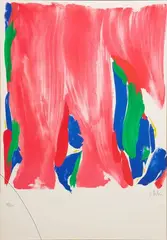 Composition rose, bleue et verte by Olivier Debré, Lithographie, sold Oct 2023