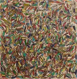 Tourbillon by Landu Jah, 2016, Technique mixte (collages et acrylique) sur toile, sold Oct 2023