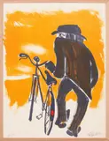Portrait d'homme au vélo by Elie Pesatori, Lithographie, sold Oct 2023