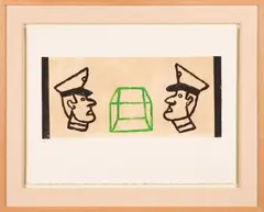 Policiers et cube vert by Antonio Seguí, Lithographie, sold Oct 2023