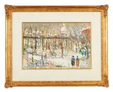 Sacré-Coeur de Montmartre et square Saint-Pierre by Maurice Utrillo, 1933, Gouache, sold Jun 2023