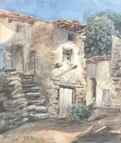 Royat", 12 septembre 1871 by Célestin Nanteuil, Aquarelle monogrammée, sold Jul 2022