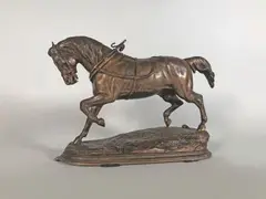 Cheval d'attelage by Pierre Le Nordez, Epreuve en bronze à patine brun clair nuancé, sold Jul 2022