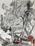 Le Mékong vers Luang-Prabang by André Maire, vers 1950, Fusain et pastel, sold Mar 2022