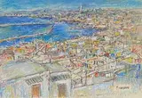 La baie d'Alger" by Nourredine Chegrane, 1998, Pastel gras signé en bas à droite, sold Mar 2022